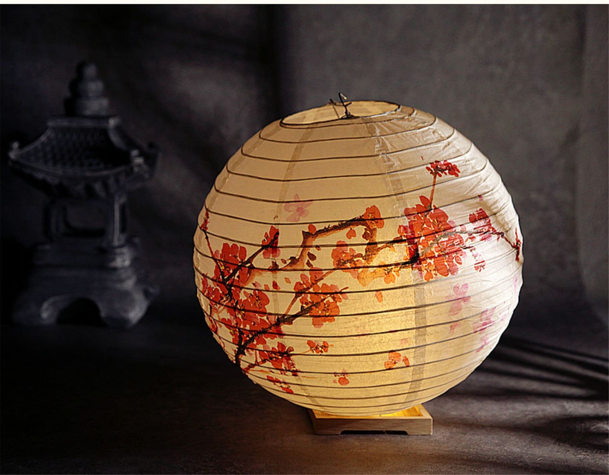 12 Plum Blossom Paper Lantern Foldable Paper Lantern Etsy