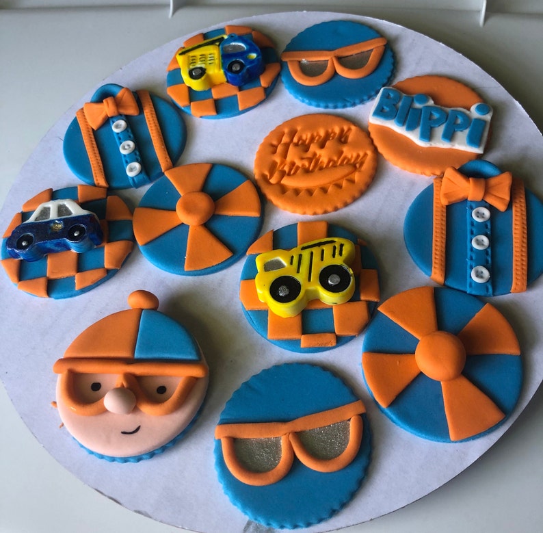 Edible Blippi Inspired Cupcake Toppers Etsy