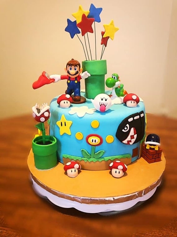 Fondant Mario Inspired Cake Toppers Etsy Australia