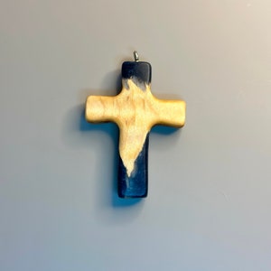 Cross Pendent - Epoxy Cross Necklace - Everyday Cross - Confirmation Cross - Rear View Mirror Charm