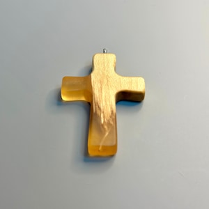 Cross Pendent - Epoxy Cross Necklace - Everyday Cross - Confirmation Cross - Rear View Mirror Charm