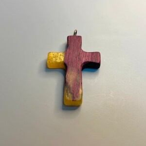 Cross Pendent - Epoxy Cross Necklace - Everyday Cross - Confirmation Cross - Rear View Mirror Charm