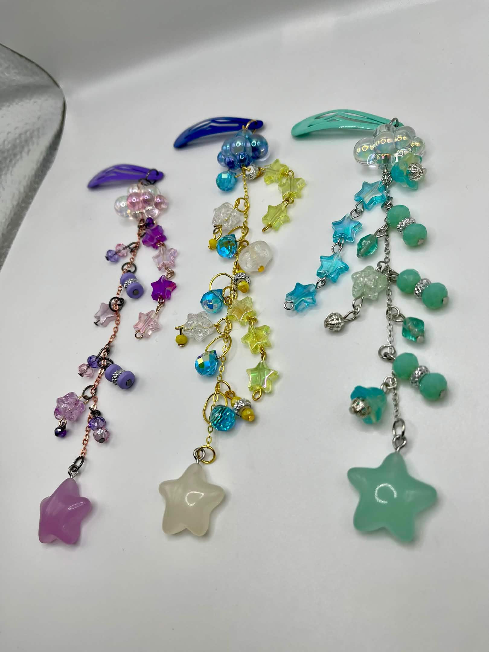 Hair Clips With Beaded Dangle Chain | Hair Accessories  display picture 1