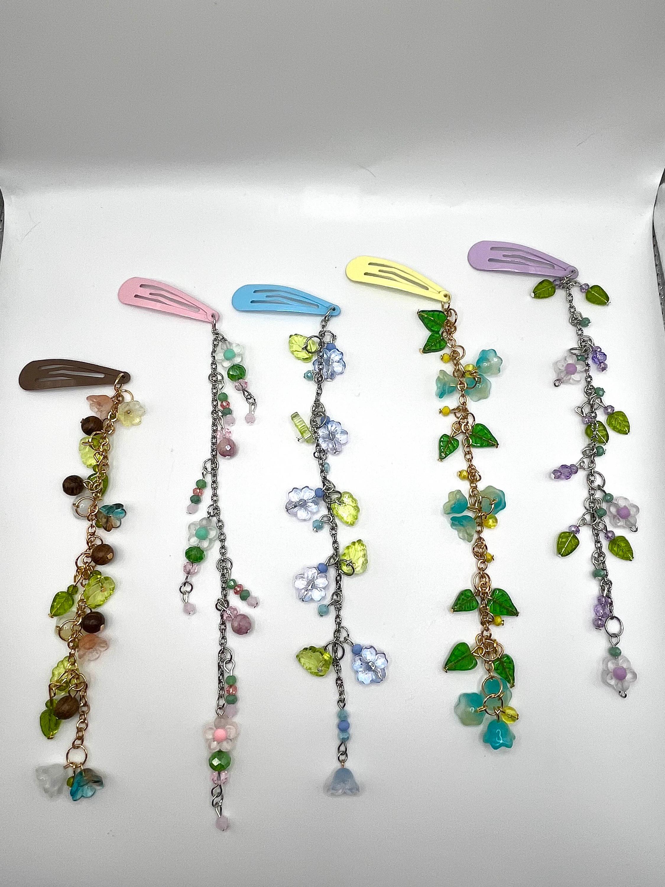 Elegant Beaded Hair Clips with Vibrant Patterns Set of 3 Barrettes, Beaded Hair Clips, Beaded Barrettes  main image 4