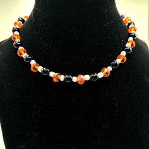 Orange and Black Necklace | Halloween Colored Choker | Holiday Jewelry | Simple Necklace | Cute Halloween Goth Choker