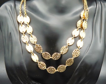 Gloria Vanderbilt Necklace Double Chain Gold Tone