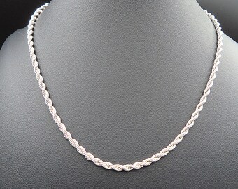Vintage Napier Silver Tone Rope Chain Necklace