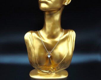 Lab Created Opal Heart Necklace - Sterling Silver .925 Chain