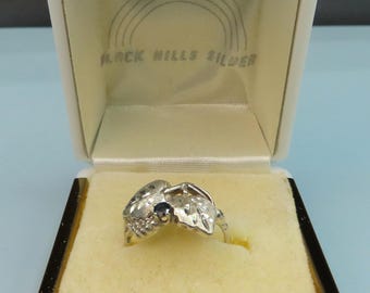 Vintage Black Hills Silver & Sapphire Grape Style Ring