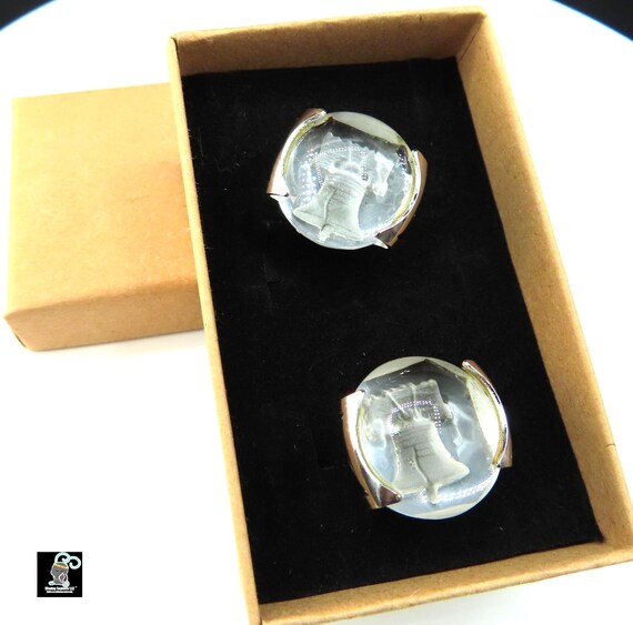 Vintage Swank Liberty Bell Cuff Links - image 14