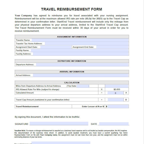 Reimbursement Form Template - Etsy
