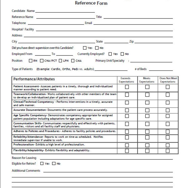 Reference Form Template