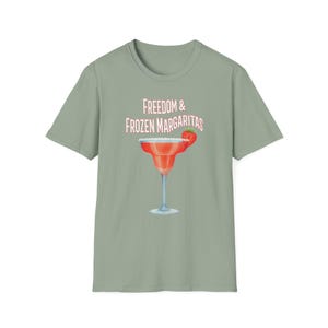 Freedom & Frozen Strawberry Margarita T-Shirt | Margarita Cocktail Tee | Fourth of July | Memorial Day | Labor Day | Independence Day image 14
