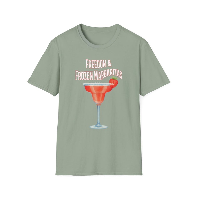Freedom & Frozen Strawberry Margarita T-Shirt | Margarita Cocktail Tee | Fourth of July | Memorial Day | Labor Day | Independence Day image 14