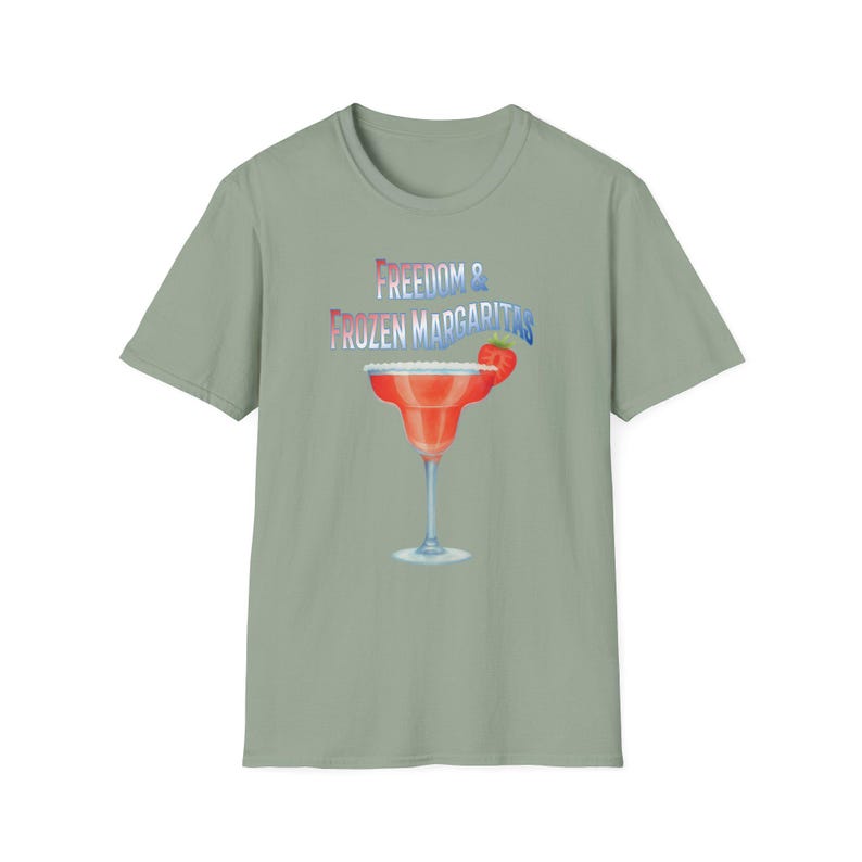 Freedom & Frozen Margaritas T-Shirt | Patriotic Margarita Cocktail Tee | Fourth of July | Memorial Day | Labor Day | Independence Day image 15