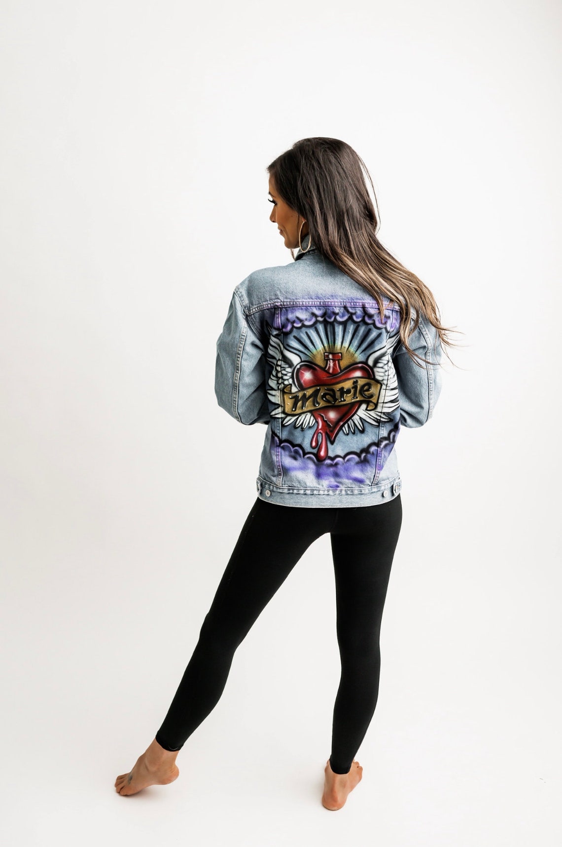 Custom Airbrushed Jean Jacket Etsy