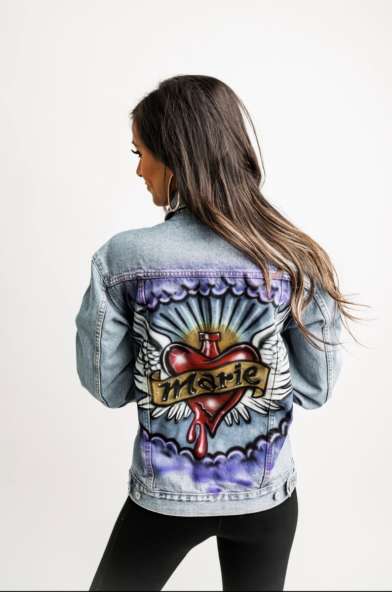 Custom Airbrushed Jean Jacket Etsy