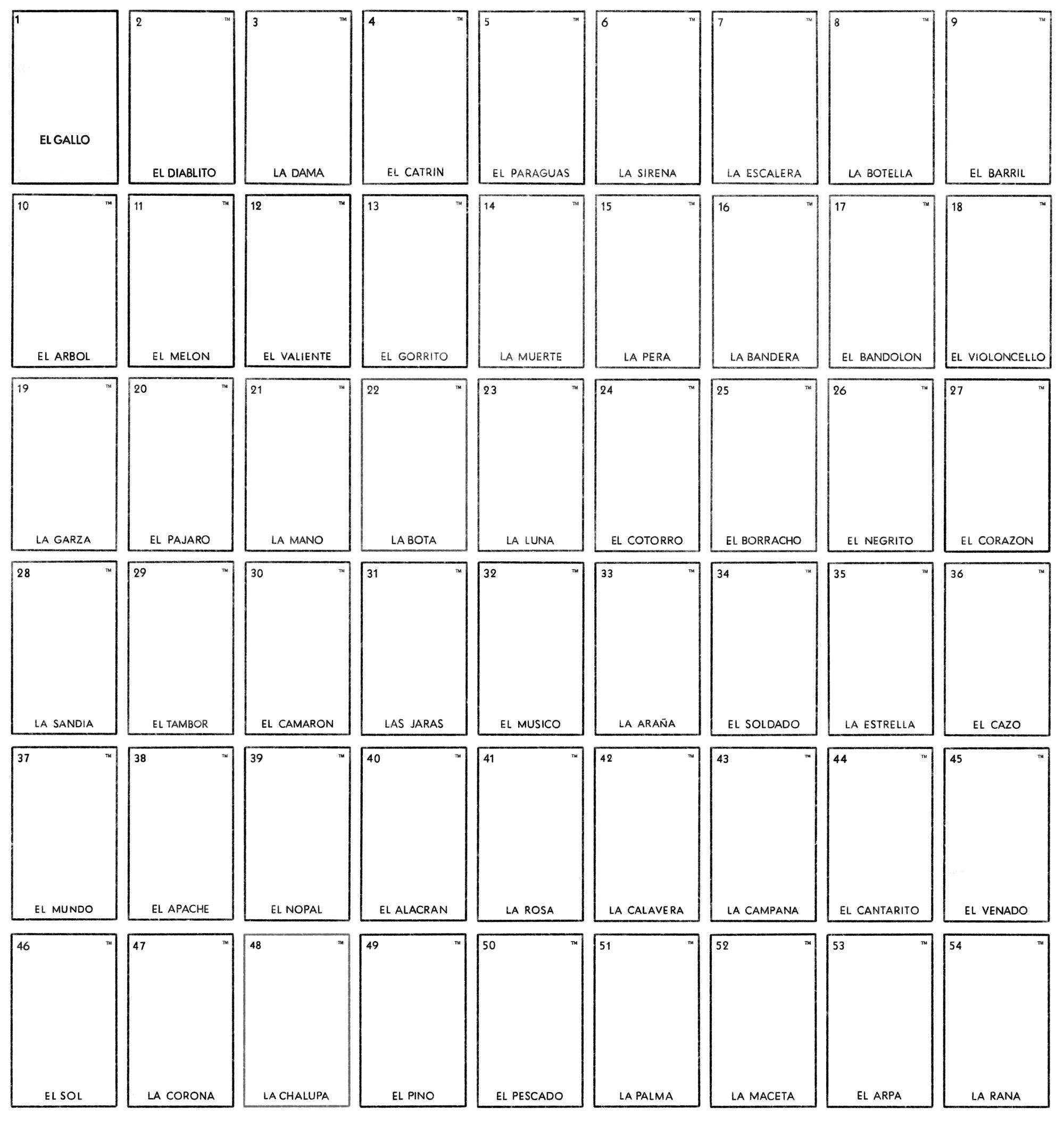 build your own loteria - loteria cards template and backgrounds