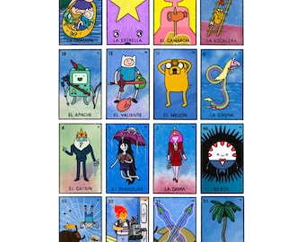 Adventure Time Loteria Card - Main Characters Digital Download