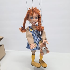 Pippi Longstocking Czech Marionette Wooden String Puppet By Richard Kuklik The Rici Marionettes