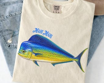 Mahi Mahi Graphic T-Shirt | Tropical Fish Illustration | Summer Tee | Gift Shirt | Deep Sea Fishing Tee | Ocean Lover Gift Tee