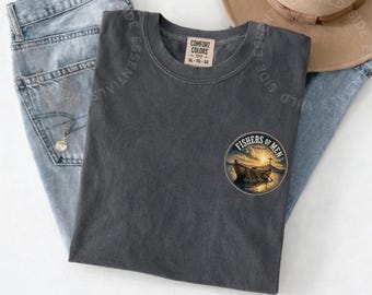 Camiseta para pescadores / Camiseta cristiana de pesca / Camiseta para la fe al aire libre / Versículo bíblico Mateo 4:19 / Regalo religioso de pesca para él o ella
