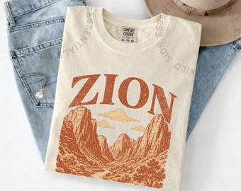 Camiseta del Parque Nacional Zion / Camiseta vintage de los cañones de Utah / Camiseta retro con estampado del desierto / Regalo para excursionistas / Camiseta para actividades al aire libre en contacto con la naturaleza