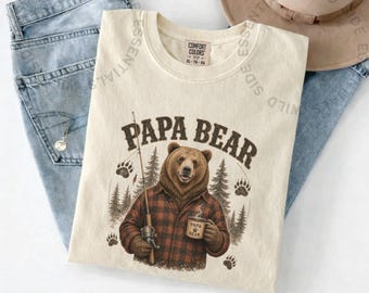 Camiseta de Papá Oso / Camiseta divertida de papá oso / Regalo para papá de parte de los niños / Camiseta de oso para el Día del Padre / Regalo adorable para papá / Camiseta gráfica para papá al aire libre