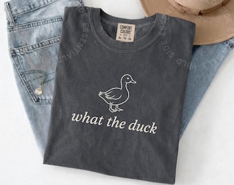 Camiseta "¿Qué es el pato?" / Camiseta divertida con juego de palabras sobre patos / Camiseta minimalista con estampado animal / Regalo para amantes de los patos / Camiseta con diseño lineal sencillo