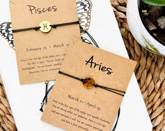 Zodiac Sign Horoscope Astrology Star Birth Sign Bracelets Handmade Bracelet