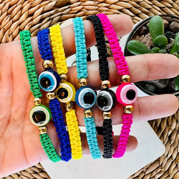 Evil Eye Handmade Braided Bracelets - Adjustable - Bundle and SAVE! and FREE GIFT!