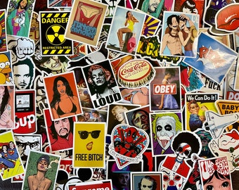 Stickers Decals Adult Pop Art Waterproof Vinyl 50pcs or 100pcs Random No Repeats - Skateboard Tablet Laptop - Pop Art Sexy Anime Adult