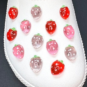 Strawberry Shoe Charms - Red Sold Out- Pink Light Pink Strawberry Jelly Handmade Shoe Charm - Bundle More to Save!