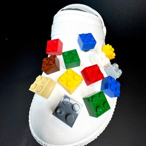 Building Block Charms for Shoes with Holes Bright Colors  Handmade Shoe Charm