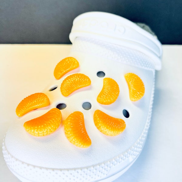 Orange Slice Shoe Charm - Handmade Fruit Charms Fun Gift! Pick ANY Combo of 4 - 8 - 12 or 16 to Bundle and Save starting at 4.99.