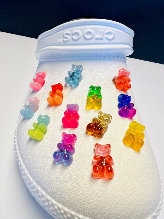 Gummy Bear 3D Resin Candy Croc Charms Handmade Ombre and Solid Clear 6pcs  BEST PRICE 5.99 and FREE Charm 