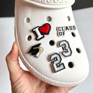 Graduation Class 2024 Cap Diploma Croc Charms ALPHABET LETTER NUMBER ...