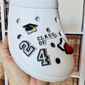 Graduation Class 2024 Cap Diploma Croc Charms ALPHABET LETTER NUMBER ...