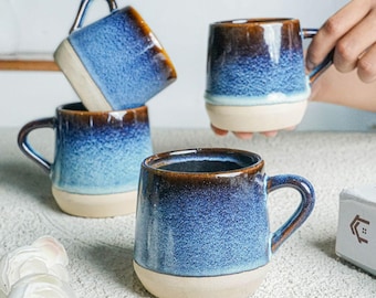 Handmade Pottery Mug, Mug with Handle, Unhandle Mug, Personalized Handmade Ceramic Mug, Custom Name/Logo Coffee Mug, Christmas Gift