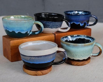 Handmade Ceramic Tableware Mug - Unique Artisan Coffee Cup, Rustic Kitchen Decor, Perfect Gift for Home Lovers & Collectors, Cappucino Mug