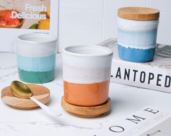 Handmade Pottery Mug, Colorful Mug, Free Name/Logo Mug, Cutom Mug, Prefect for Morning Brew, Birhday Gift, Kitchen Decoration, Unhandle Mug