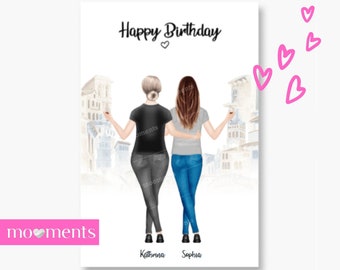Personalisiertes Poster als Geschenk für die beste Freundin - Bild mit der besten Freundin - Personalisiertes Bild - Geschenke für Frauen