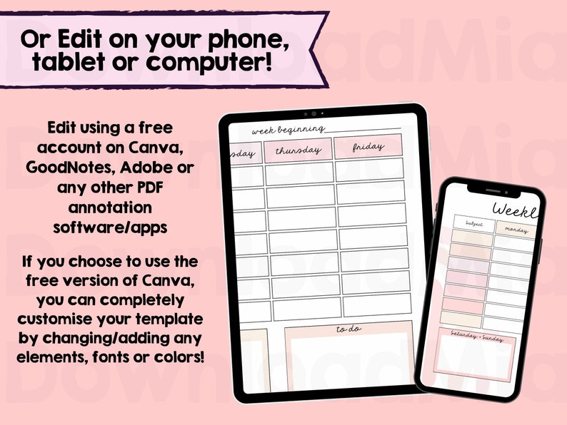 Weekly Schedule Homeschool Kids Plan and To Do List Responsibility Chart for Planning Jobs, Routines and School Work. Homeschool printable image 5