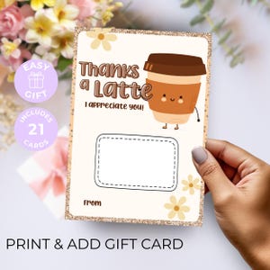 Bon café à imprimer pour le professeur cadeau de remerciement titulaire de la carte-cadeau appréciation semaine anniversaire bon café école enfants garderie lui offrir