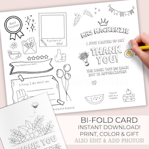 Remerciements du professeur à imprimer, cadeau de la semaine de remerciement pour le professeur, merci pour le professeur, pages à colorier, écoliers, téléchargement numérique instantané