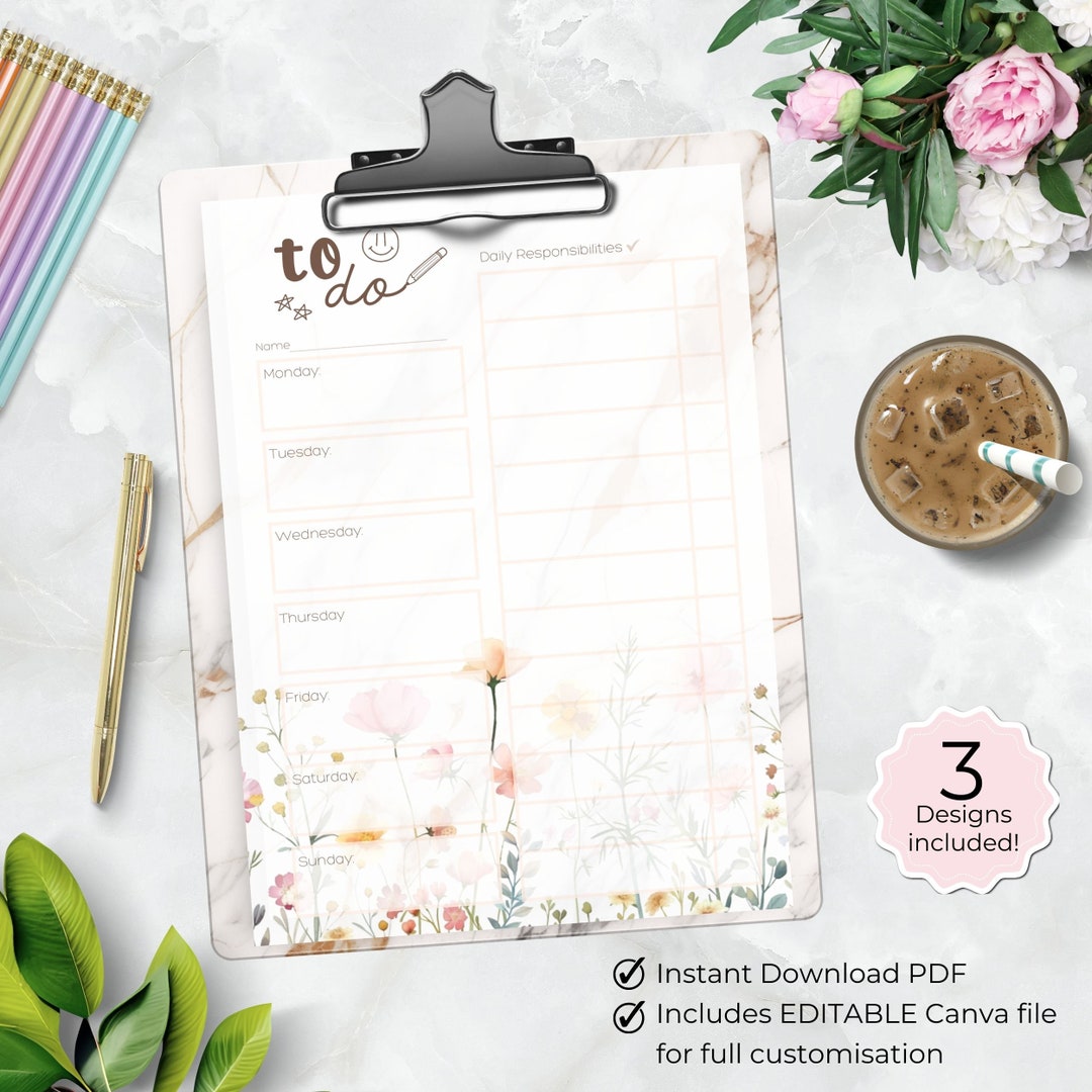 Daily Routine, Printable Homeschool Responsibility Chart, Kids School ...