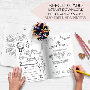 Leraar cadeau, afdrukbare kaart voor leraar, leraar waardering cadeau bedankkaart kleurplaten schoolkinderen direct digitale download