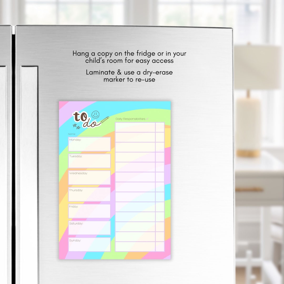 Kids Daily Schedule, Printable Homeschool Responsibility Chart, School ...