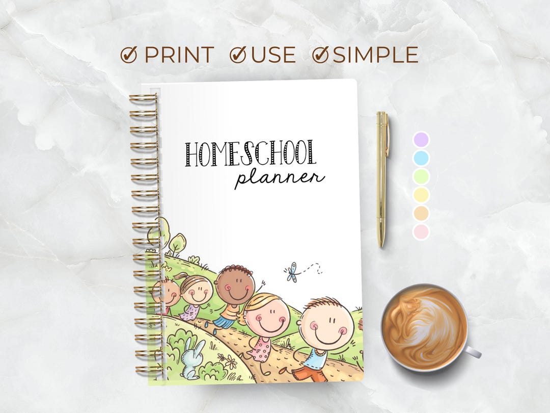 Homeschool Plan 2025 2026 Printable Planner Rainbow Home School ...