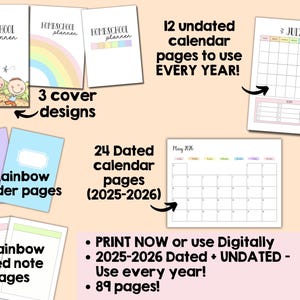 Homeschool Portfolio Template Printable Planner Rainbow Home Learning ...